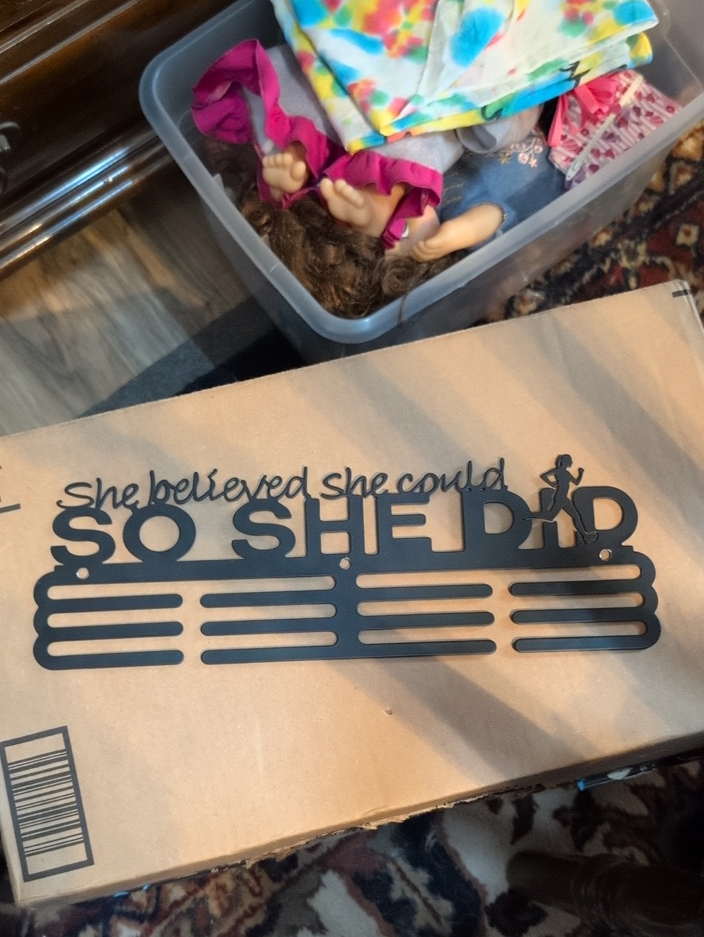 She Believed She Could So She Did Black Metal Wall Plaque